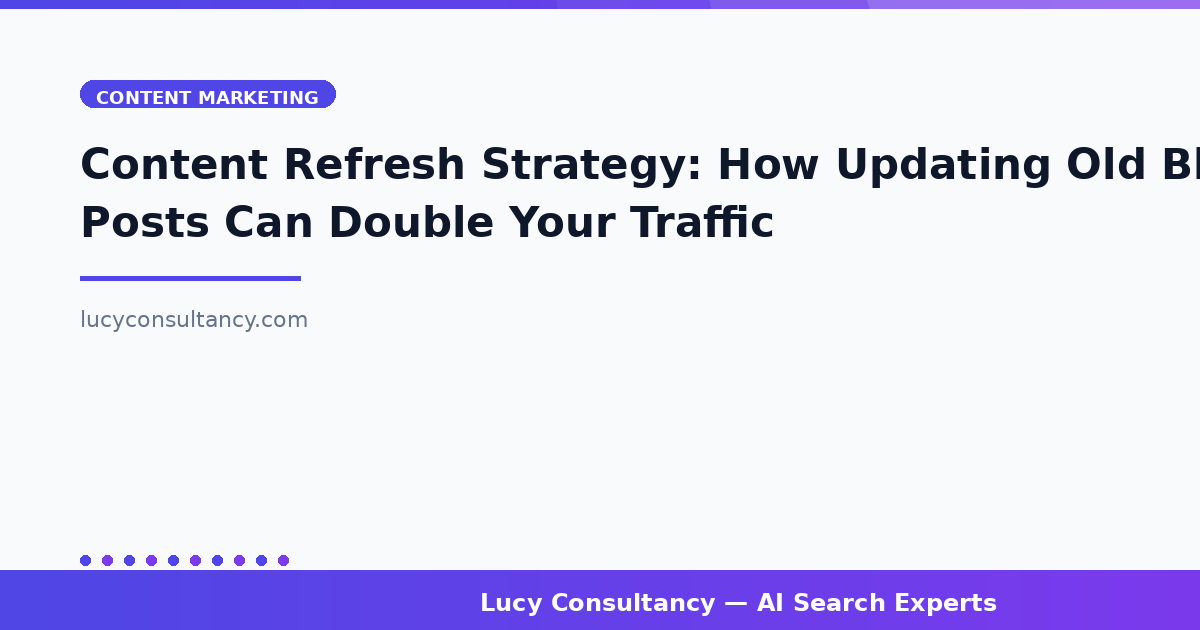 Content Refresh Strategy: How Updating Old Blog Posts Can Double Your Traffic