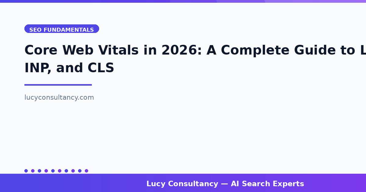 Core Web Vitals in 2026: A Complete Guide to LCP, INP, and CLS