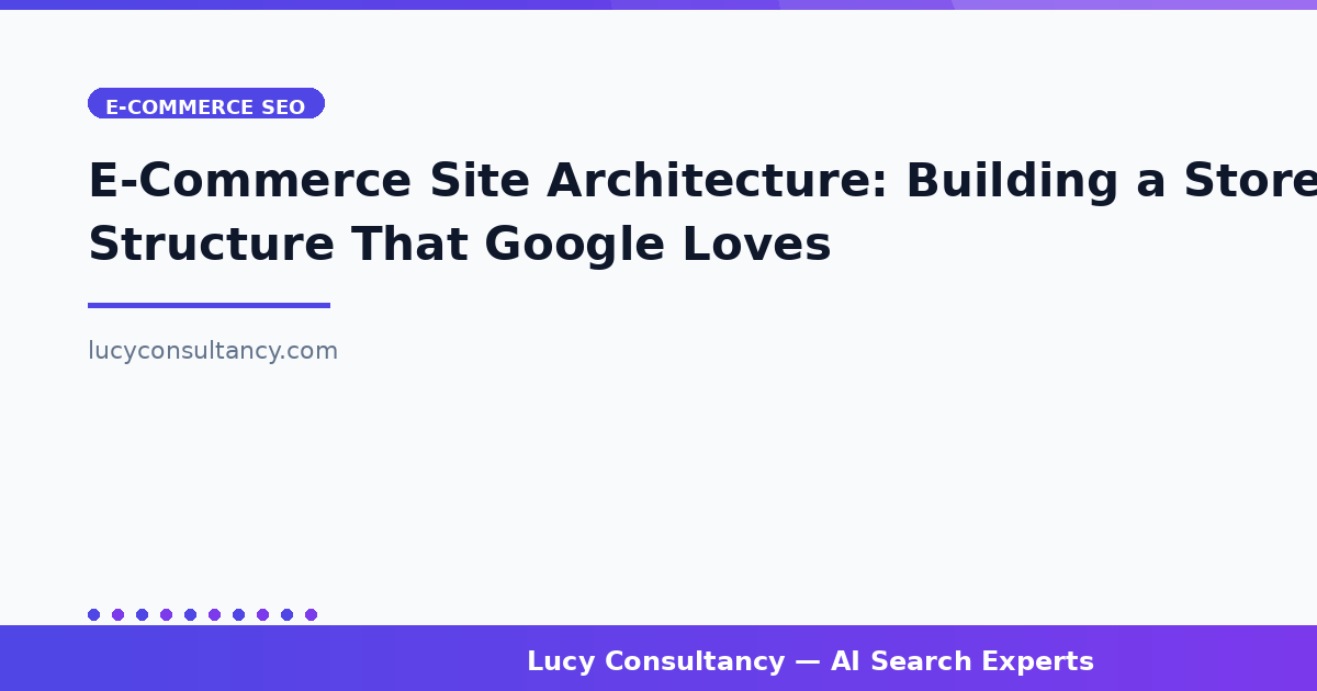 E-Commerce Site Architecture: Building a Store Structure That Google Loves