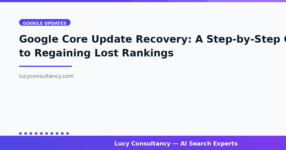 Google Core Update Recovery: A Step-by-Step Guide to Regaining Lost Rankings