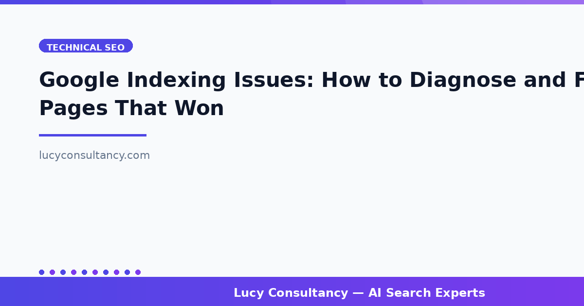 Google Indexing Issues: How to Diagnose and Fix Pages That Won't Get Indexed