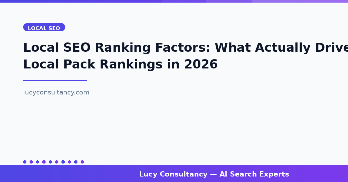Local SEO Ranking Factors: What Actually Drives Local Pack Rankings in 2026